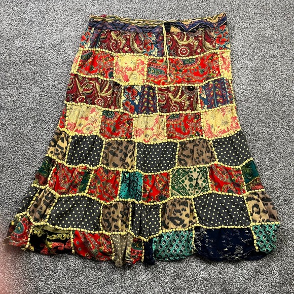 Unbranded Dresses & Skirts - Patchwork Maxi Skirt Womens XL Multicolor Paisley Leopard Print Boho hippie